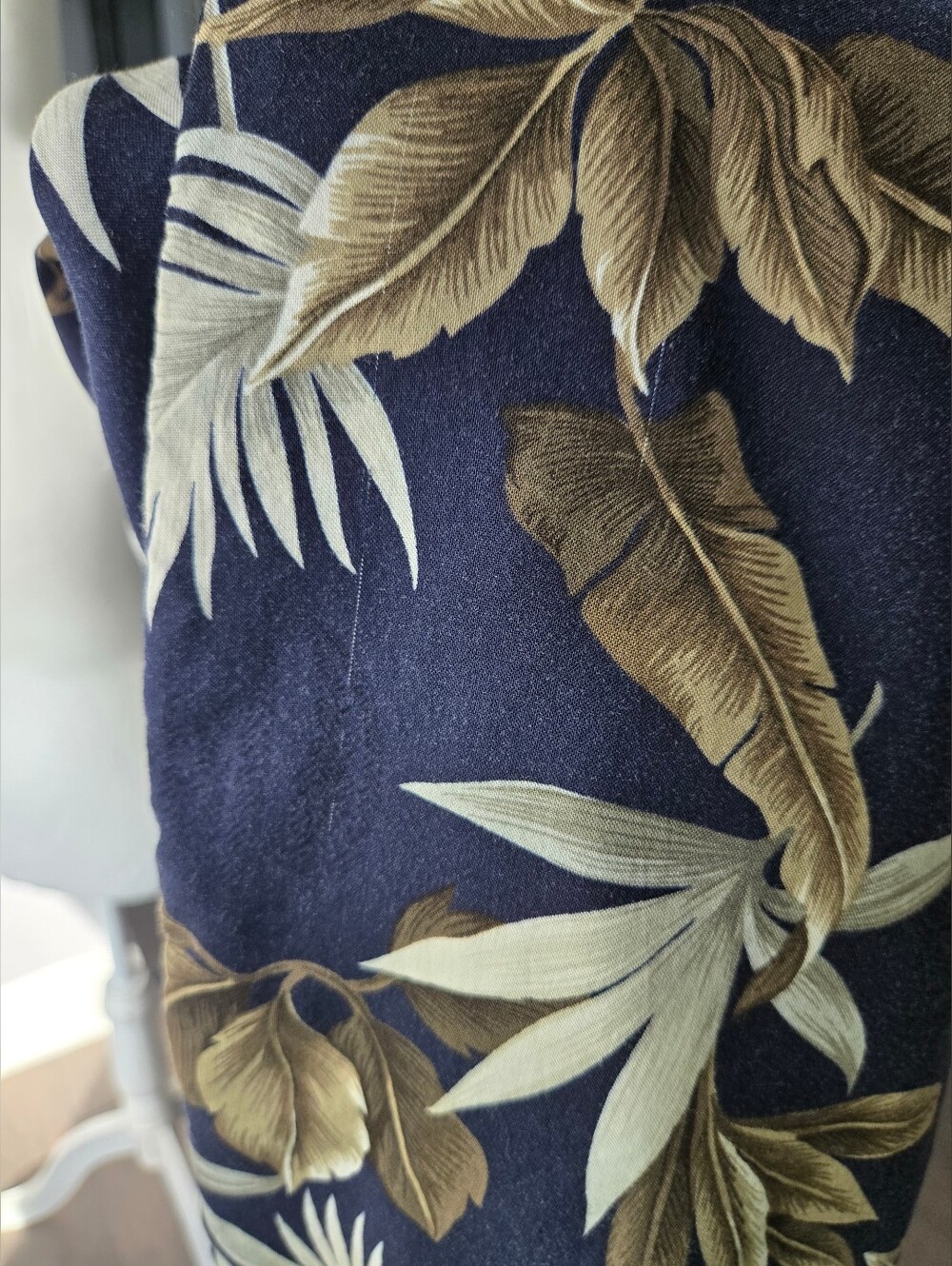 The Foundry Supply Co Men's 4XL Hawaiian Shirt Blue Palm Leaf Tropical Big &Tall - Picture 5 of 5